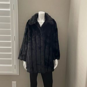 Jaclyn Smith Black Faux Fur Coat